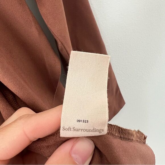 Soft Surroundings Shape Drape Faux Suede Brown Jacket Cardigan Size XS NWOT - Picture 10 of 11